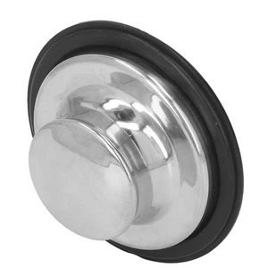 Kitchen Sink Stopper Brushed Stainless Steel Garbage Disposal Stopper Rubber UK - Picture 1 of 24