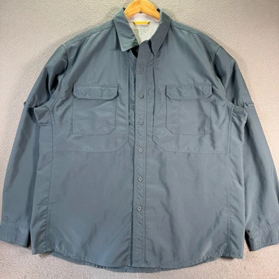 Camisa De Colección Royal Robbins Manga Larga Hombres XL Azul Ventilada Exterior Utilidad UPF50 Foto 1 de 4
