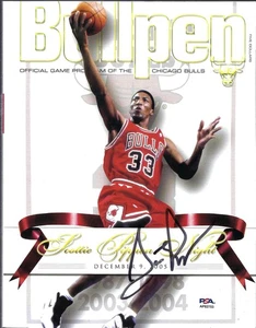 Scottie Pippen Chicago Bulls Autograph Bulls Pippen Night Program Auto PSA DNA - Picture 1 of 1