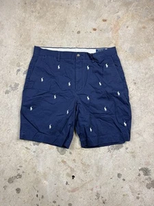 Polo Raulph Lauren Men’s Shorts Aop Little Pony Navy Size 36 - Picture 1 of 6