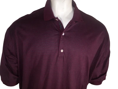 Camisa de golfe Bobby Jones XXL (XL nos EUA) marrom listrada algodão Itália - Imagem 1 de 4