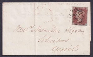 1841 1d Red Black Plate 9 SC 4m CLIFTON UDC Bristol to Yeovil FU Cat. £375.00 - Picture 1 of 2