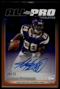 2024 Topps Chrome #APA-AP Adrian Peterson All Pro rifrattore arancione automatico #/25 - Foto 1 di 2