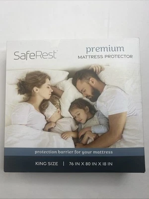 SafeRest 100% Waterproof King Size Mattress Protector - Fitted with Stretchable - Image 1 of 4