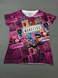 T-shirt donna vintage Universal Studios Monsters scollo a V Monsterror Small - Foto 1 di 14