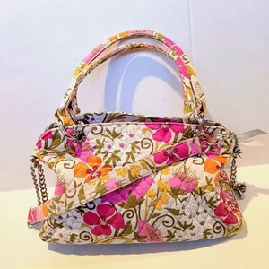 Vera Bradley Quilted Tea Garden Chain Bag Purse-2011-Retired Pattern-Pockets - Picture 1 of 9
