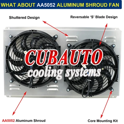 For 96~05 Chevy Blazer S10 C1500 GMC Jimmy Electric Fan+Aluminum Shroud+Relay Foto 1 de 4