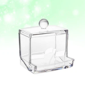Caja de hisopos de algodón para palillos de dientes cajas de almacenamiento transparentes con tapas estuche para hisopos - Imagen 1 de 11