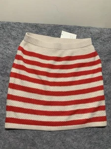 Women's A New Day Mini Sweater Skirt Red / Cream Stripe Size XS NWT 0382 - Picture 1 of 7