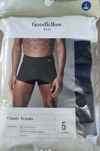 Goodfellow & Co Classic Boxershorts Herren Große 3 Schwarz 2 Grau 5 PAAR Ohne Etikett - Bild 1 von 8