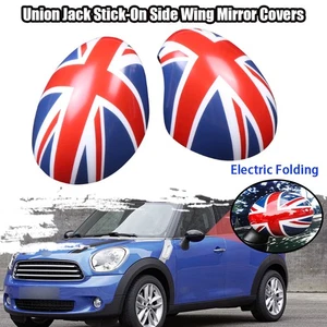 2X For Mini R55 R56 2007-2013 Side Mirror Cap Cover Union Jack Electric Folding - Picture 1 of 3
