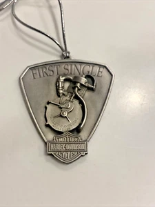 Vtg 1999 Harley Davidson 1903 First Single Engine Pewter Ornament - Imagen 1 de 5