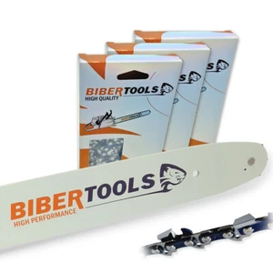 3x Sägeketten + Schwert 35cm 3/8"LP 1,1mm 52TG f. RYOBI ECS2040 VM - Bild 1 von 5