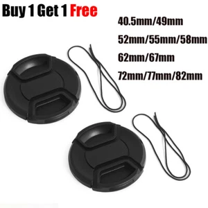2pcs Lens Cap for Canon Nikon 49mm/50mm/52mm/55mm/58mm/62mm/67mm/72mm/77mm/82mm - Picture 1 of 7