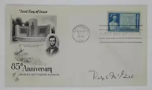 Ralph McGill signiert handsigniert 1948 First Day Cover FDC 85. Gettysburg Adresse - Bild 1 von 2