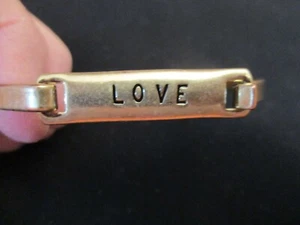 Love Word Bangle Bracelet Gold Tone - Picture 1 of 6