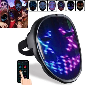 LED Maske Programmierbar App Party Halloween Bluetooth LED Beleuchtung Maske DHL - Bild 1 von 12