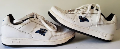 Reebok Carolina Panthers NFL Mens Leather Tennis Shoes Size 10.5 - EUC Cover