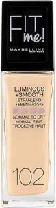 Maybelline Fit Me Luminous + Glatt LSF-18 flüssig 102 Fair Elfenbein Foundation 30ml - Bild 1 von 1