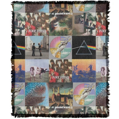 Manta Pink Floyd, cubiertas de álbum de 50"x60" patrón de rejilla tejido mezcla de algodón tiro Foto 1 de 4
