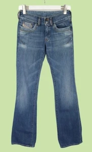 DIESEL Ronhar Jeans Women's Bootcut Fit Zip Whiskers Fade Effect Blue W26/L34 - Picture 1 of 10