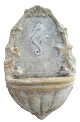 Seahorse water dish bird feeder mold plaster cement mould  10.5" x 6.5"  - Image 1 of 4