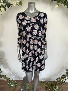 JOULES Erin Kleid V-Ausschnitt Jersey Tunika Top Gr. 10 marineblau Blumenmuster NEU PORTOFREI MY86 - Bild 1 von 23