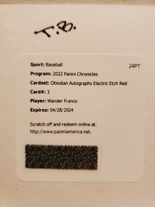 Wander Franco 2022 Panini Chronicles Obsidian Red Electric Etch Prizm Auto /20