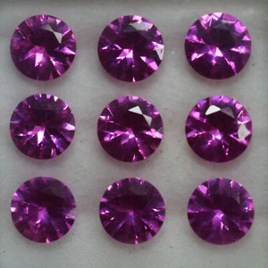 9 Piezas Exquisita Piedra Preciosa Suelta Rubí Rosa Natural y Radiante Corte Redondo CERTIFICADA - Imagen 1 de 12