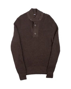 Jersey de lana tejido cuello botón clásico azul EE. UU. talla XL - Imagen 1 de 9