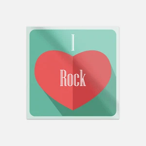 Calcomanía de vinilo I Love Rock Heart Music - Imagen 1 de 1