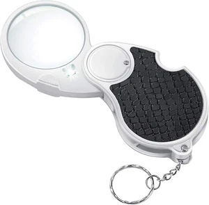 Lighted Magnifying Glass, 5X Handheld Pocket Folding for Reading, Coins, Hobby, - Picture 1 of 5