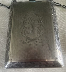 Antik Sterling Silber Gold? gewaschene kompakte Tanzkarten Geldbörse Anfang 1900 - Bild 1 von 12