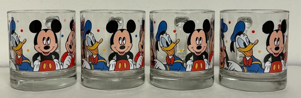 Набор из 4 стеклянных кружек с персонажем Disney Anchor Hocking — Микки Минни Дональд - Изображение 1 из 4