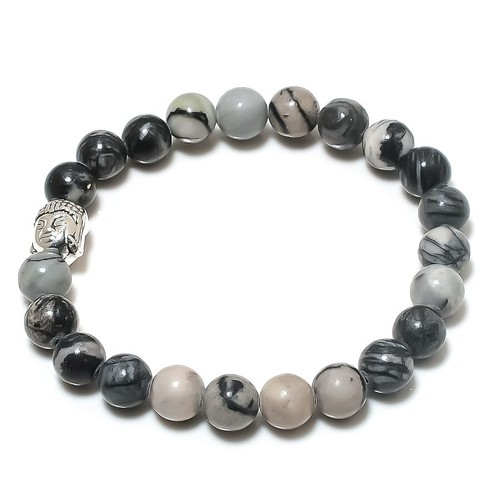 VALENTINO Bracciale Zebra Diaspro Gemma Fatto a Mano Regolabile per Lei d715