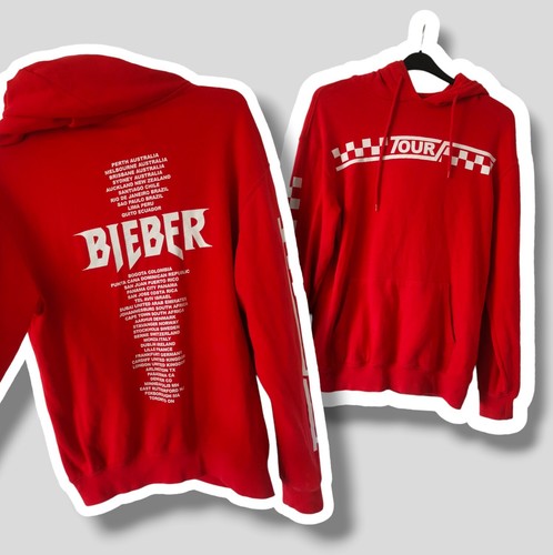 VETEMENTS Justin Bieber tour Hoodie 2017 Stadium Tour Red Size Small