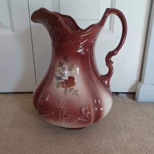 Vintage Ironstone Large Brown Pitcher England no chips - Picture 1 of 7