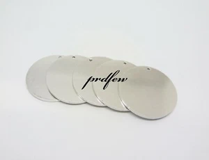 5 Round Tags Aluminum Hand Stamping Blanks With Hole 25mm / 1" DIY Jewelry - Picture 1 of 2