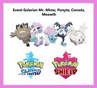 Pokemon Sword & Shield - Event Galarian Mr. Mime, Ponyta, Corsola, Meowth