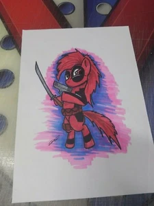 Deadpony deadpool pony ORIGINAL art 8.5x11 sketch RARE pencils comic drawing - Picture 1 of 1