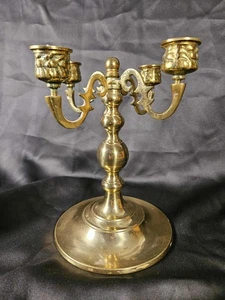 Vtg Brass 4 Arm Candelabra Baroque Style, Classic, Gothic  - Picture 1 of 15