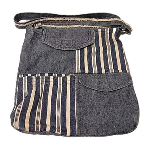 Denim Purse Boho Hippie Crossbody Shoulder 9.5x10in. 36in Strap - Picture 1 of 5