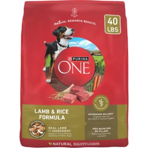 Purina ONE Natural SmartBlend Fórmula de cordero y arroz Comida seca para perros, bolsa de 40 lb Foto 1 de 1