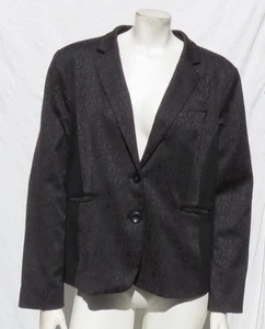 Chico’s US Women’s 3 XL 16 Black Textured Stretch Blazer Jacket Top Work Career - Picture 1 of 7