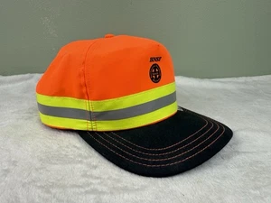 Vintage BNSF Railway Hi Vis Reflective Safety Hat Snapback USA Made Cap - Picture 1 of 9