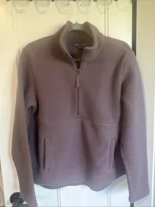 Free Fly Fleece Jacket Women Small Brown Pullover Half Zip Pocket Comfort Ladies - Picture 1 of 3