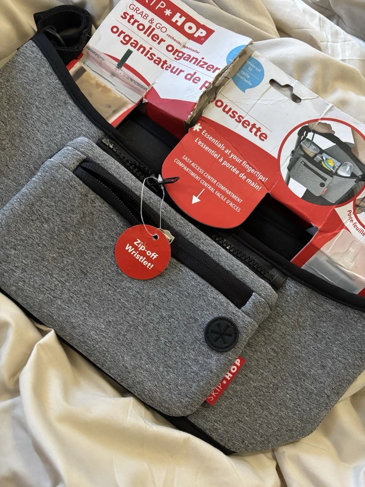 Organizador de Cochecito Skip Hop Grab & Go Ajuste Universal con Cremallera Muñequera Gris Nuevo con Etiquetas Foto 1 de 4