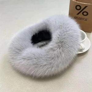 Cappello invernale turbante spesso pelliccia di volpe imitazione esterno freddo caldo cappelli - Foto 1 di 17