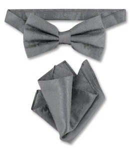 Pajarita y pañuelo gris carbón cachemira para hombre Vesuvio Napoli gris - Imagen 1 de 1