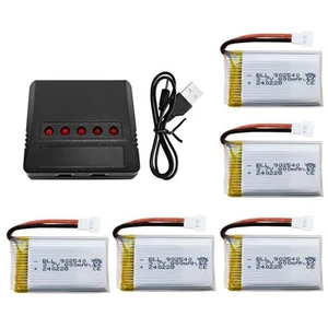 5pcs 3.7v 800mAh Lithium Battery with 5-in-1 Charger for Syma X5C X5C-1 X5 X5... - Picture 1 of 7